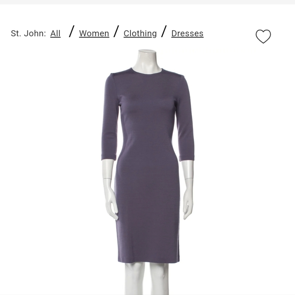 St. John Knit 3/4 sleeve crew neck with matching set jacket